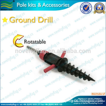 Flag pole ground spike with bearing for outdoor beach flags and banners